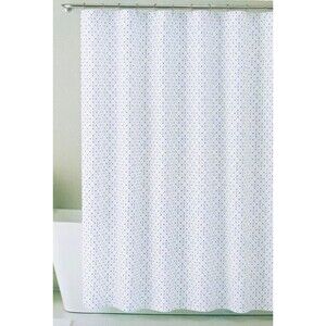 Izod Shower Curtain Hooks Set Fabric Cloth Anchors Nautical Blue Summer Beach